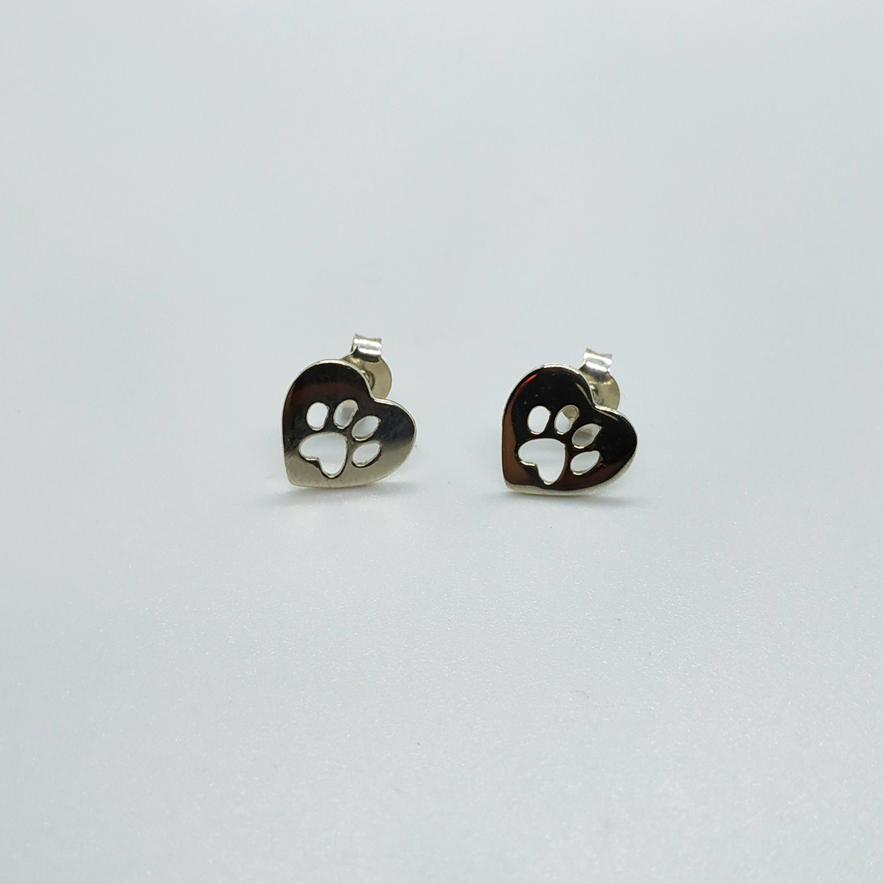 Dog Earrings Paw Print Earrings Dog Print Dog Jewelry Dog Etsy