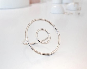 Sterling silver statement ring, Geometric ring silver, Contemporary ring, Minimal ring, Contemporary silver ring,Sterling silver modern ring