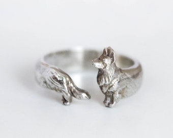 Sterling Silver Corgi Ring, Corgi Ring, Dog Ring, Dog Lover Gift, Pet Jewelry, Corgi Jewelry, Gift for Dog Lovers, Dog Mom gift, Dog mum