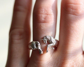 Unicorn Ring, Silver Unicorn Ring, Unicorn Open Ring, Unicorn jewelry, Birthday Gift Women, Christmas gift, Gift women, Gift for her