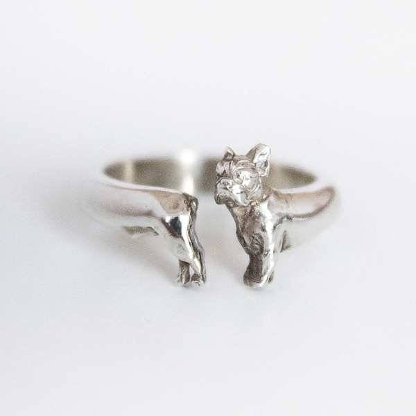 Français Bulldog, Sterling Silver Français Bulldog Ring, Dog Ring, Frenchie Ring, Bulldog Jewelry, Pet Jewelry, Gift for Dog Lovers, Gift for her