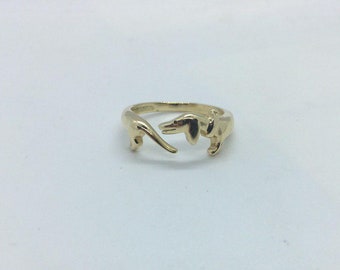 Dachshund Ring, Dog Ring, Gold Ring Dog, Weiner Dog Ring, Sausage Dog Ring, Gift for Dog Lovers, Pet Jewelry, Doxie Ring, Gold Ring Woman