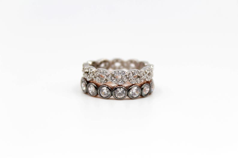 Promise Ring Bezel Ring Rose Gold Ring Eternity Band Infinity Band Stacking Rings Sterling Silver Ring