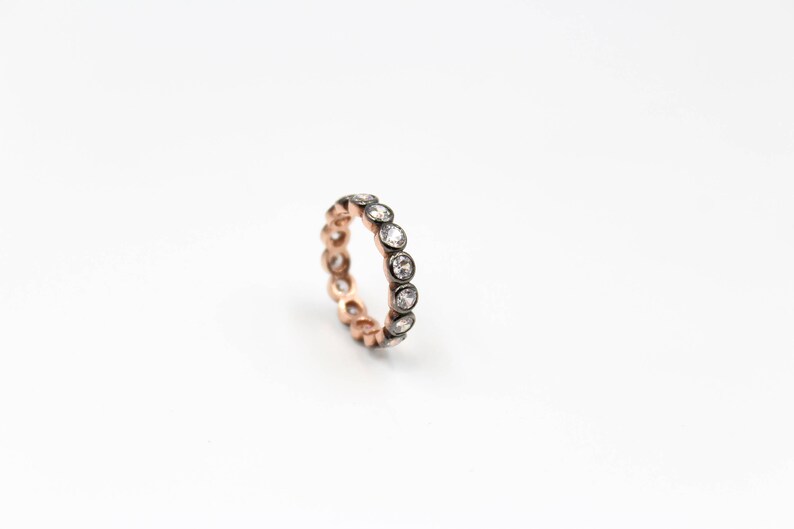 Promise Ring Bezel Ring Rose Gold Ring Eternity Band Infinity Band Stacking Rings Sterling Silver Ring