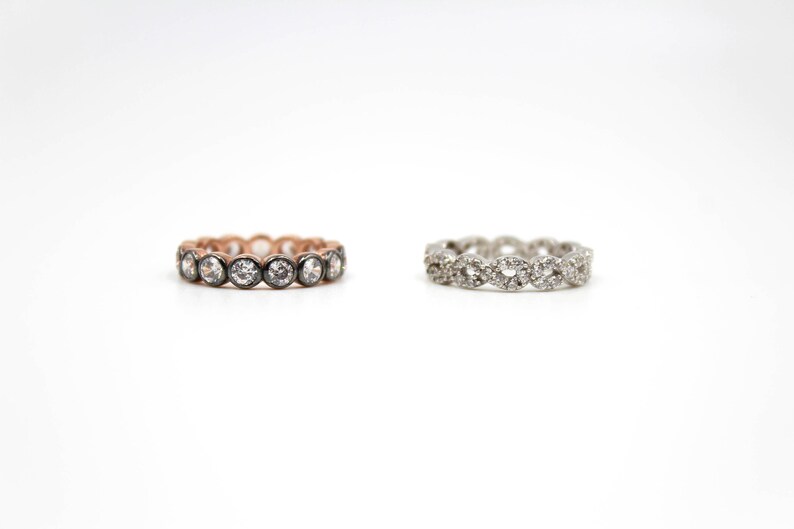 Promise Ring Bezel Ring Rose Gold Ring Eternity Band Infinity Band Stacking Rings Sterling Silver Ring
