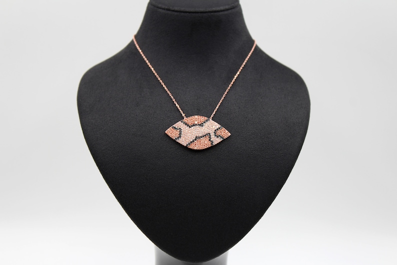 Jaguar Necklace Rose Gold Necklace Sterling Silver Champagne Necklace Champagne Crystals Leopard Necklace