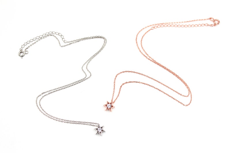 Star of David Mini Star Necklace Magen David Rose Gold Etsy