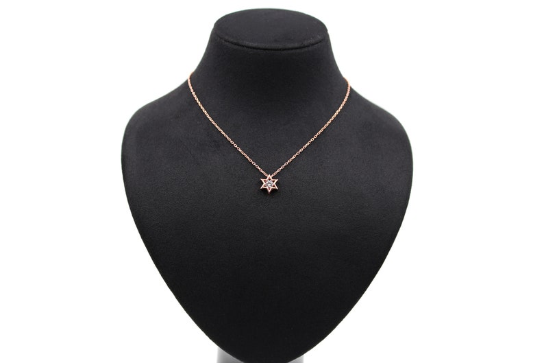 Star of David Mini Star Necklace Magen David Rose Gold Etsy