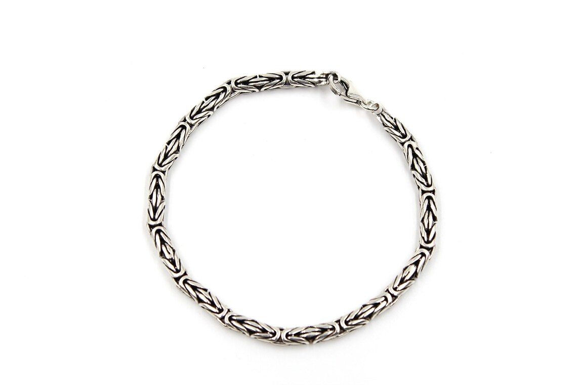 Sterling Silver Men's Bracelet Men's Silver Bracelet Etsy