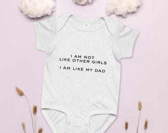 Babyjerseybody met slogan 'I am like my dad'