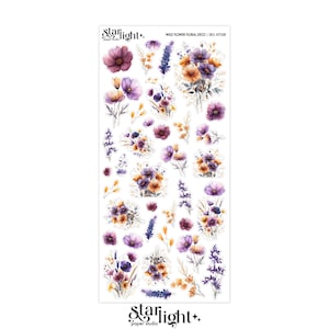 Wild Flower Floral Deco | Floral Stickers, Deco Stickers, Planner Stickers, Journaling Stickers