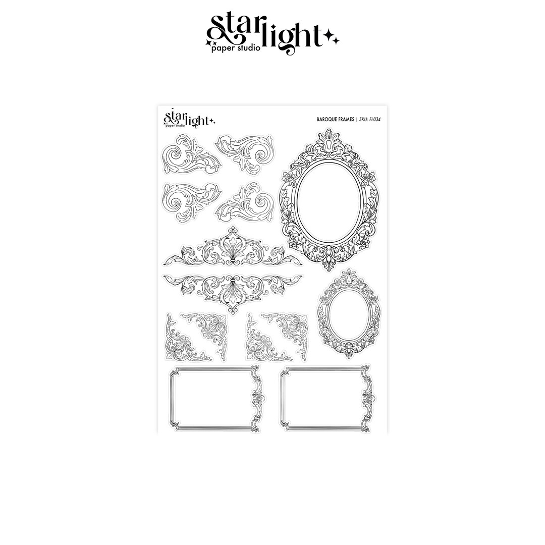 Foil: Baroque Frames | Planner Stickers, Stickers, Foil Stickers, Foil ...