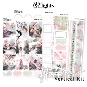 Hanami Weekly Kit | Planner Stickers, Foiled Weekly Planner Sticker Kit, Vertical Kit, Planner Kit