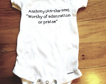 Personalized  baby keepsake name onsie