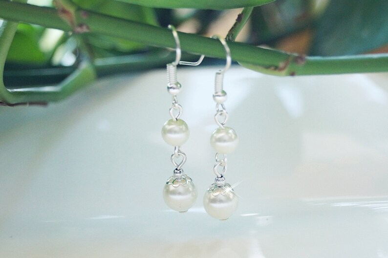 Pearl Bridal Bridesmaid or Flower Girl Wedding/Prom Earrings Etsy