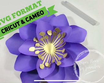 SVG Format, Mini Paper Flower Template "Ava" | Easy paper Flower | Cricut & Silhouette compatible