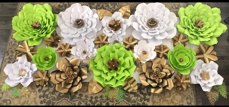 DIY Paper Flower Paper flower wall Small Paper Flower hard copy Template Ava Paper flower backdrop Easy paper flower