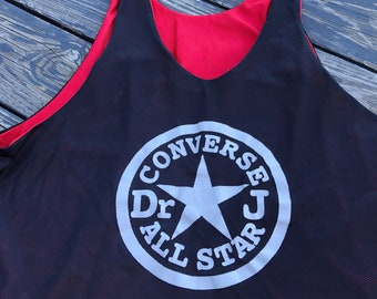 Vintage 1990s Dr J Converse All Stars Reversible Jersey Tank Top Made in USA Mens XL