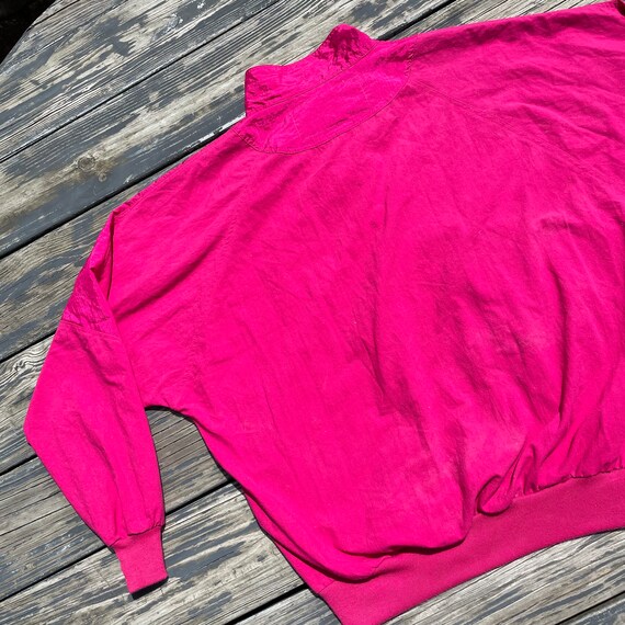 Vintage 1980s Sportswear Top Blouse Hot Pink Wome… - image 8