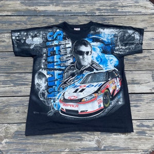 Tony Stewart Y2K NASCAR All Over Print Racing Tee Chase Authentics T-shirt noir Taille L
