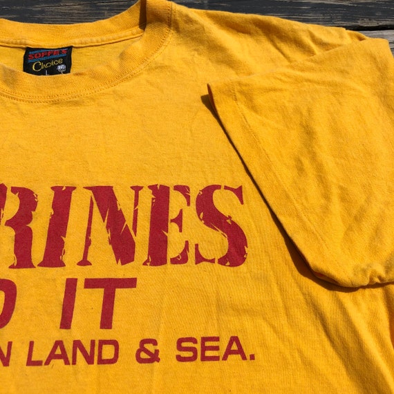 Vintage 1980s US Marines Tee Shirt Single Stitch … - image 3