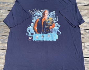 Vintage 90s WWF Wrestling Stone Cold Steve Austin T Shirt Single Stitch 1998 Tee Size 3XL