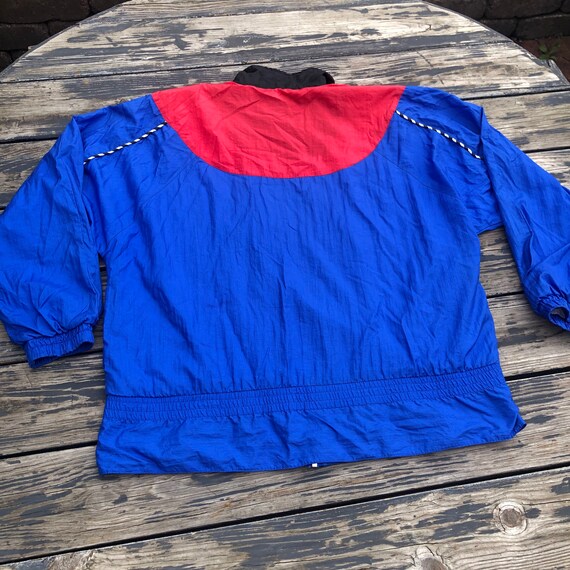 Vintage 1990s Red White Blue Colorblock Nylon Win… - image 2