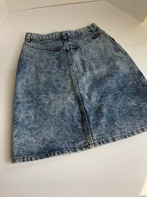 Vintage Sasson Stone Washed 80s Denim Mini Skirt … - image 4