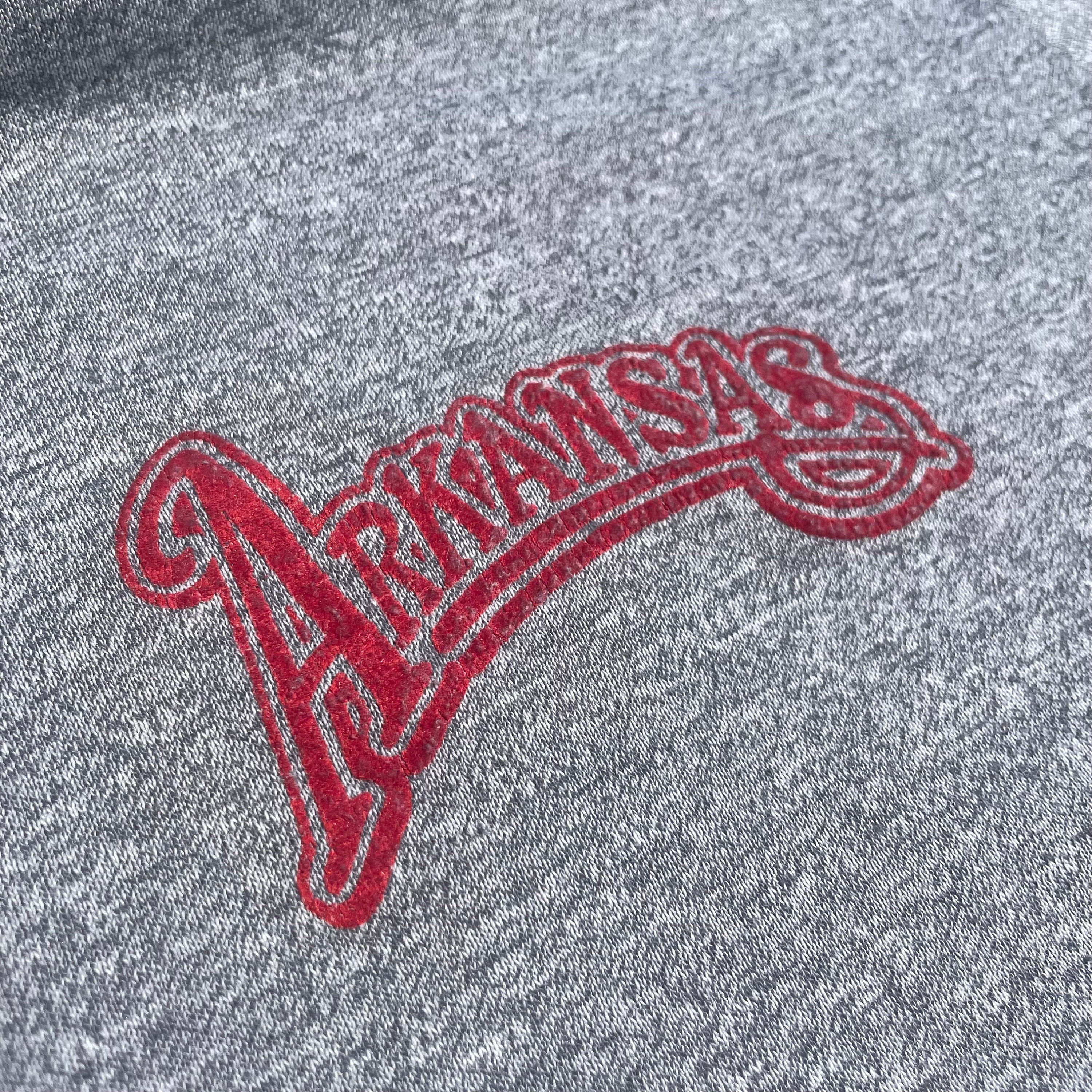 Arkanas Lettering Vintage 80s Single Stitch T Shirt Arkansas Fuzzy Lettering Super Thin ...