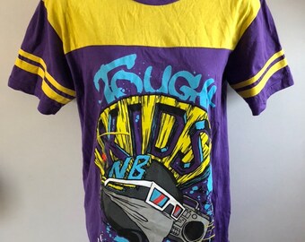Vintage 80s 90s Graphic T shirt New Boyz Jersey Hip Hop Punk Retro Tee Mens Small