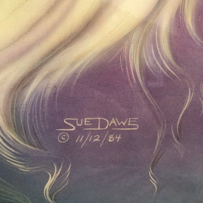 Vintage 1980s Sue Dawe Unicorn Painting Wall Hanging Picture - Etsy