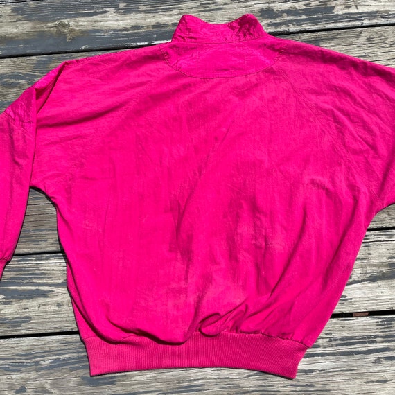 Vintage 1980s Sportswear Top Blouse Hot Pink Wome… - image 7