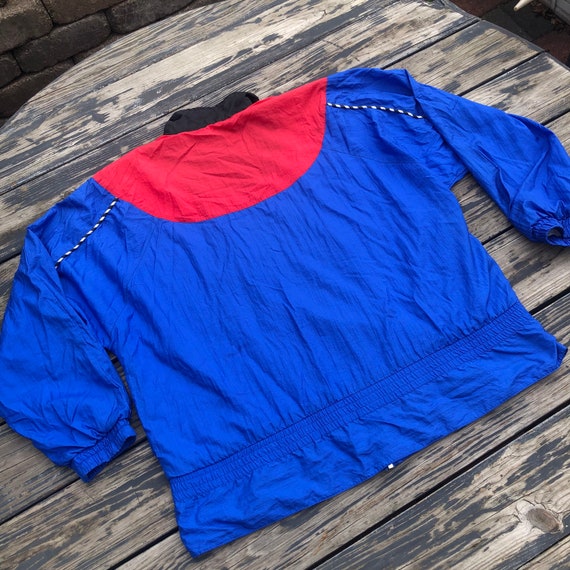 Vintage 1990s Red White Blue Colorblock Nylon Win… - image 5