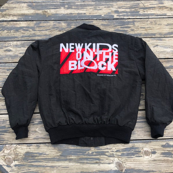 Vintage 1989 1990 NKOTB New Kids On The Block Jacket Hangin' Tough World Tour Size S 80s 90s