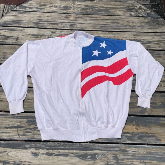 Vintage 1990s Red White Blue Stars and Stripes Ja… - image 1