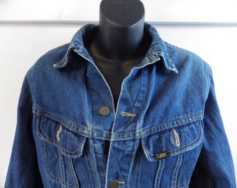 Vintage 1970s 1980s Lee 101 Storm Rider Denim Jacket made in USA size small Womens S Mens S