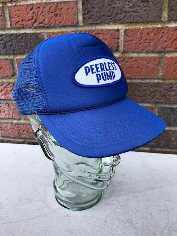 Vintage 1980s Peerless Pump Patch Trucker Hat Mesh Back Snap  display picture 2