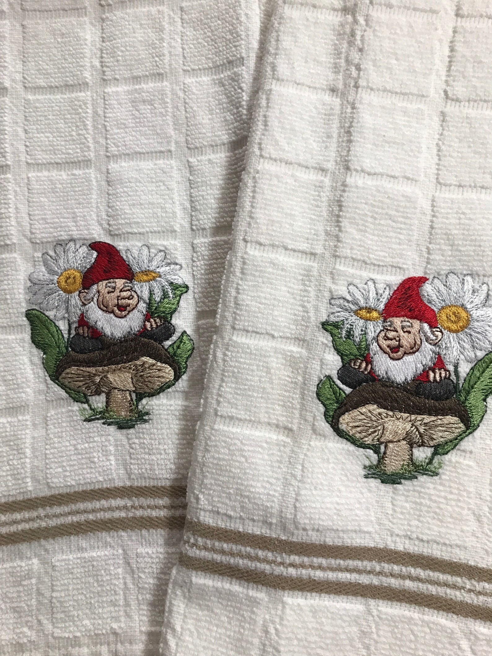 Gnome Kitchen Towels. Set of 2. Etsy