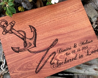 Personalized Cutting Board - Engraved Cutting Board - Custom Cutting Board - Nautical Wedding Gift, Anniversary Gift, Housewarming Gift