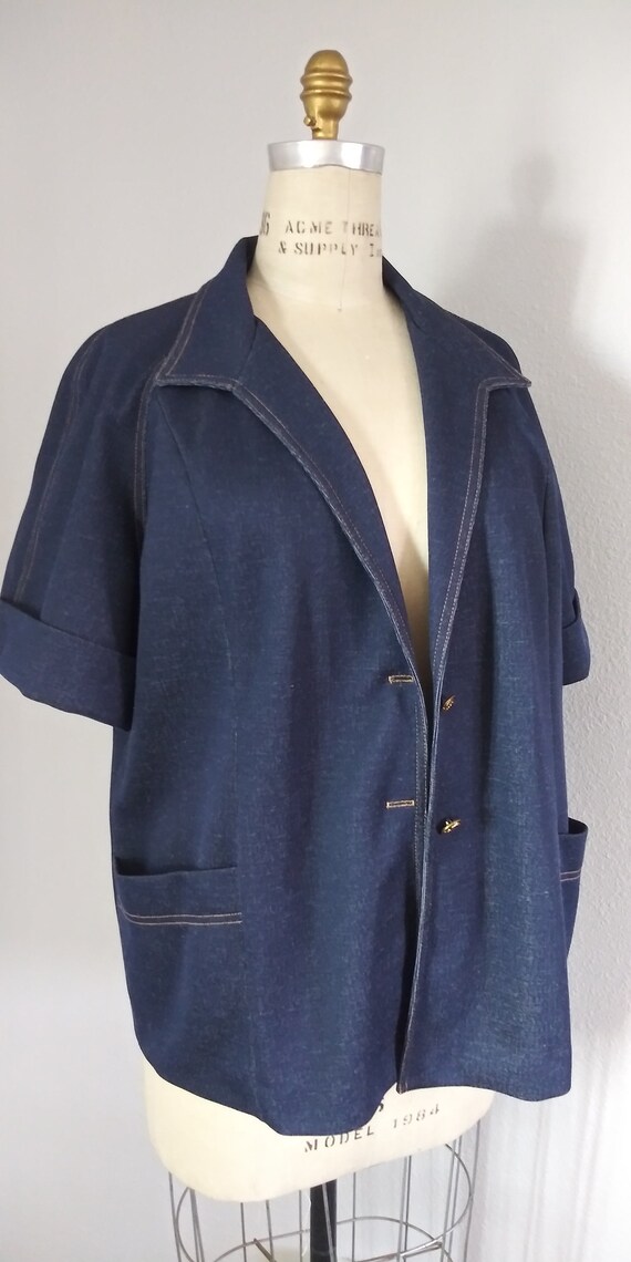 Plus Size Faux Denim Blazer