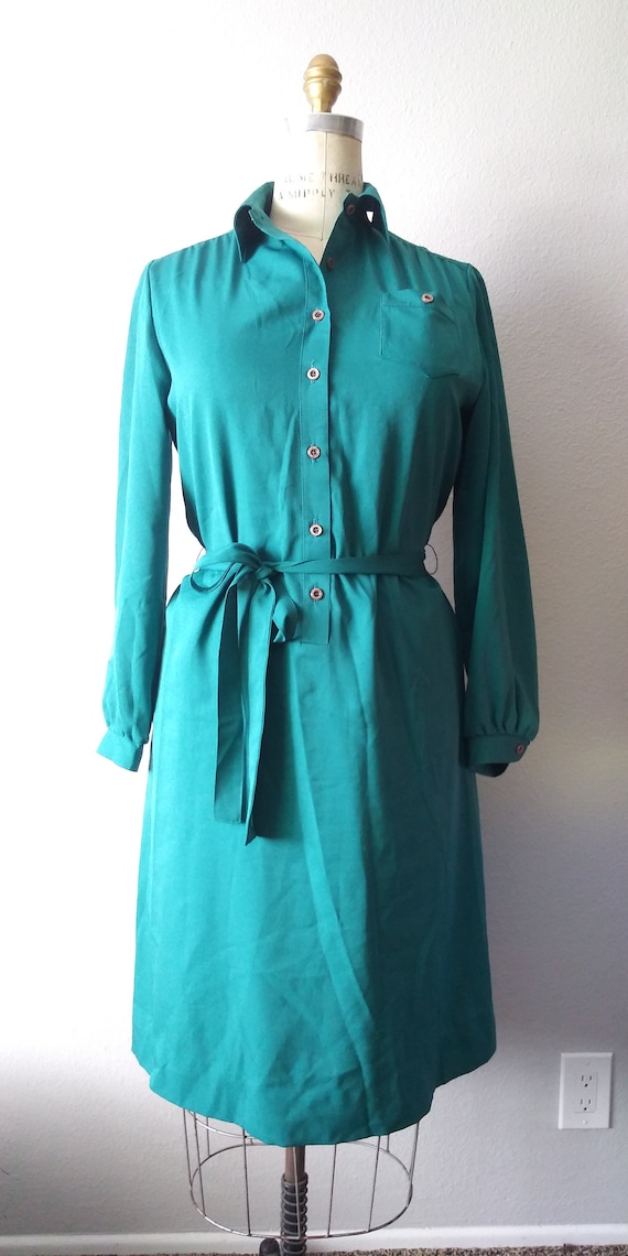 Vintage Plus Size Green Skirt Dress - Womens- 80s