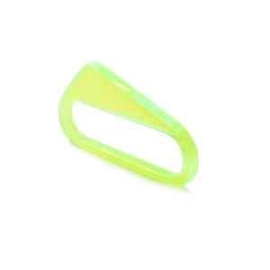 Neon Futuristic Geometric black light reactive dance accessory styled as a knuckle multi finger ring - in Limade green