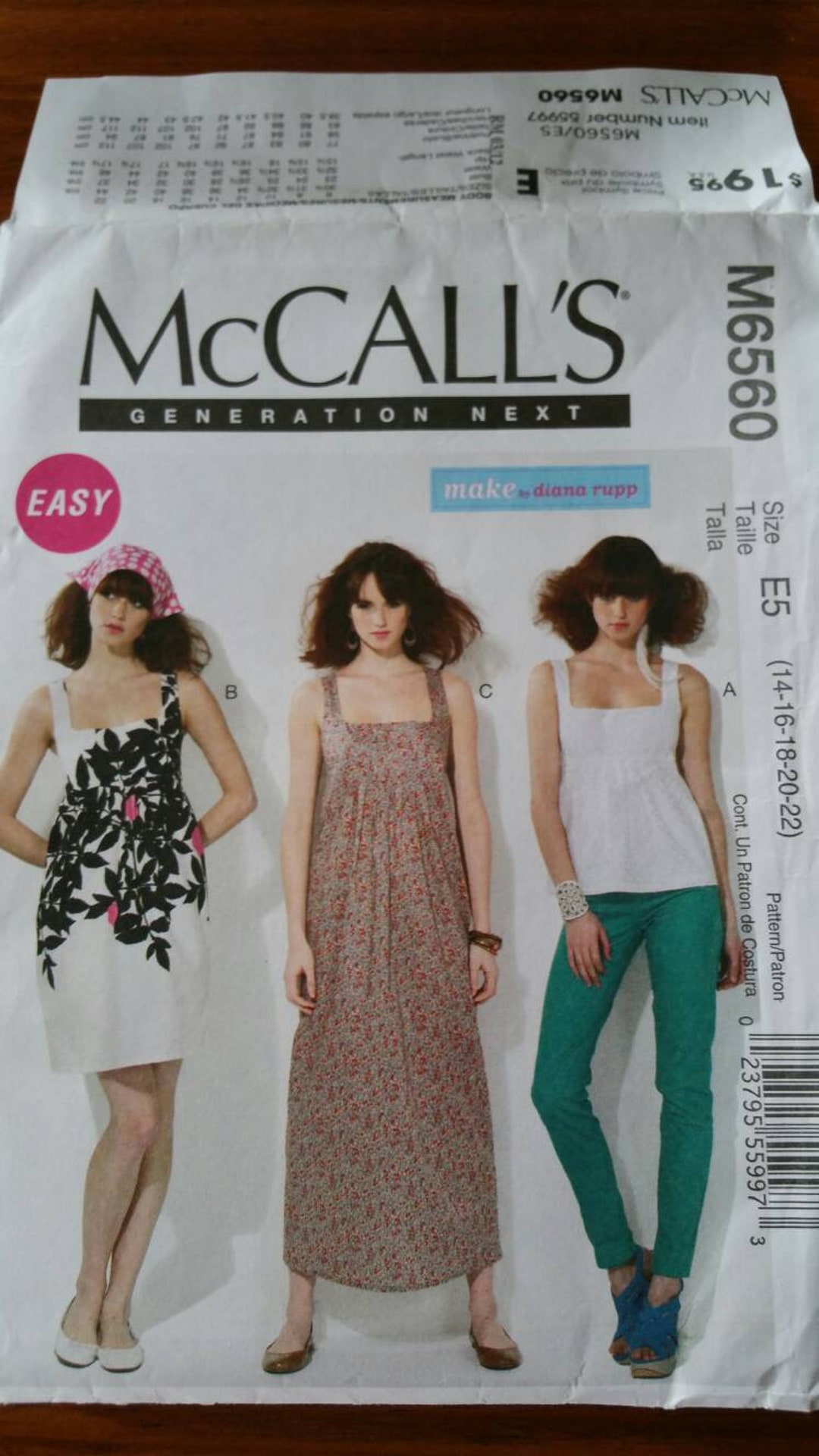 McCall's Generation Next Diana Rupp M6560 Top y vestidos de Misses ...
