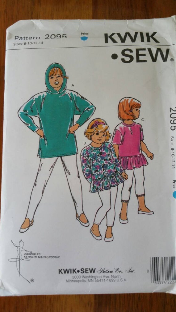 Kwik Sew 2095 Girls Tops Size 8 10 12 14 Uncut Etsy Canada