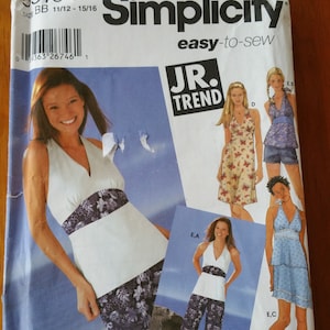 Simplicity - JR Trend - #5516 - Easy to Sew - Teens&#39; Pants or Shorts, Skirt and Dress or Top - Size 11-12, 13-14, 15-16 - Uncut