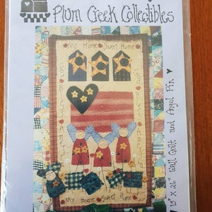 Plum Creek Collectibles - N° 122 - Design by Tammy de Young - God Bless America, courtepointe murale et motif d'épingles d'ange