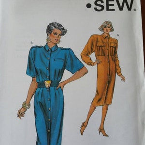 Kwik Sew - #1594 - Misses&#39; Shirtdress - Size XS, S, M, L - Unopened