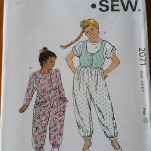 Kwik Sew - #2071 - Girls&#39; Jumpsuits - Size 4, 5, 6, 7 - Unopened