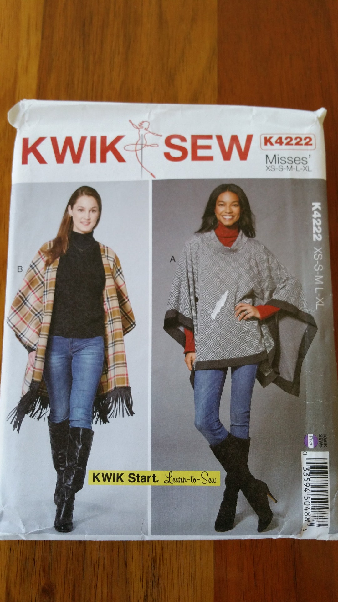 Kewpieさま Kwik Sew - #K4222 - Misses' Ponchos - Size XS, S, M, L, XL
