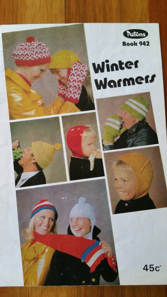 Patons #942 Winter Warmers Mittens, Hats, Caps, Scarves